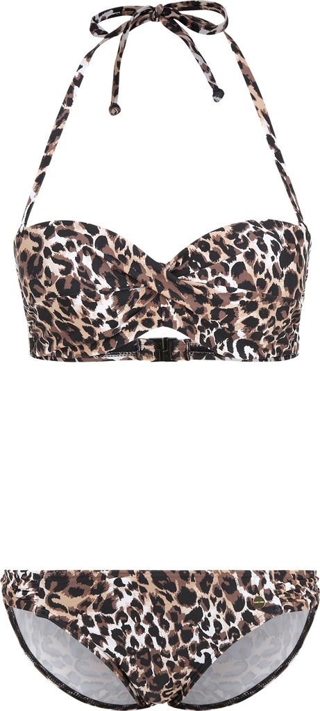 LASCANA Bandeau-Bikini braun-bedruckt Größe 40 Cup D