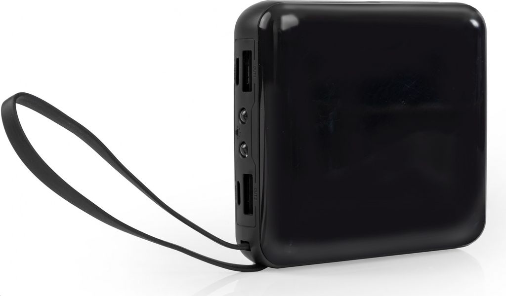 OXE Powerbank tragbare in der Tasche, Kapazität 10000 mAh, Schwarz, Kleine Abmessungen, LED-Diode, Ladekabel Micro USB, Typ C, Lightning, USB und ...