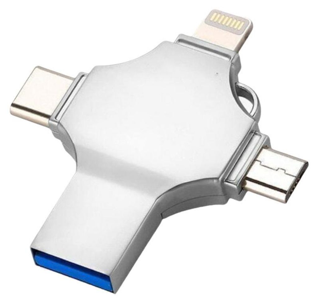 512 GB 4-in-1 iPad USB 3.0 Speicherstick mit USB-Anschluss für iPhone (Typ C) und Android