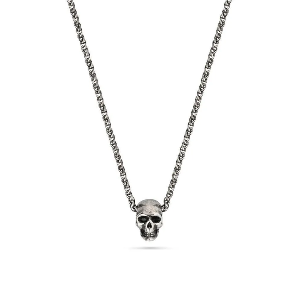 Collier homme Police avec pendentif tête de mort en acier hypoallergénique