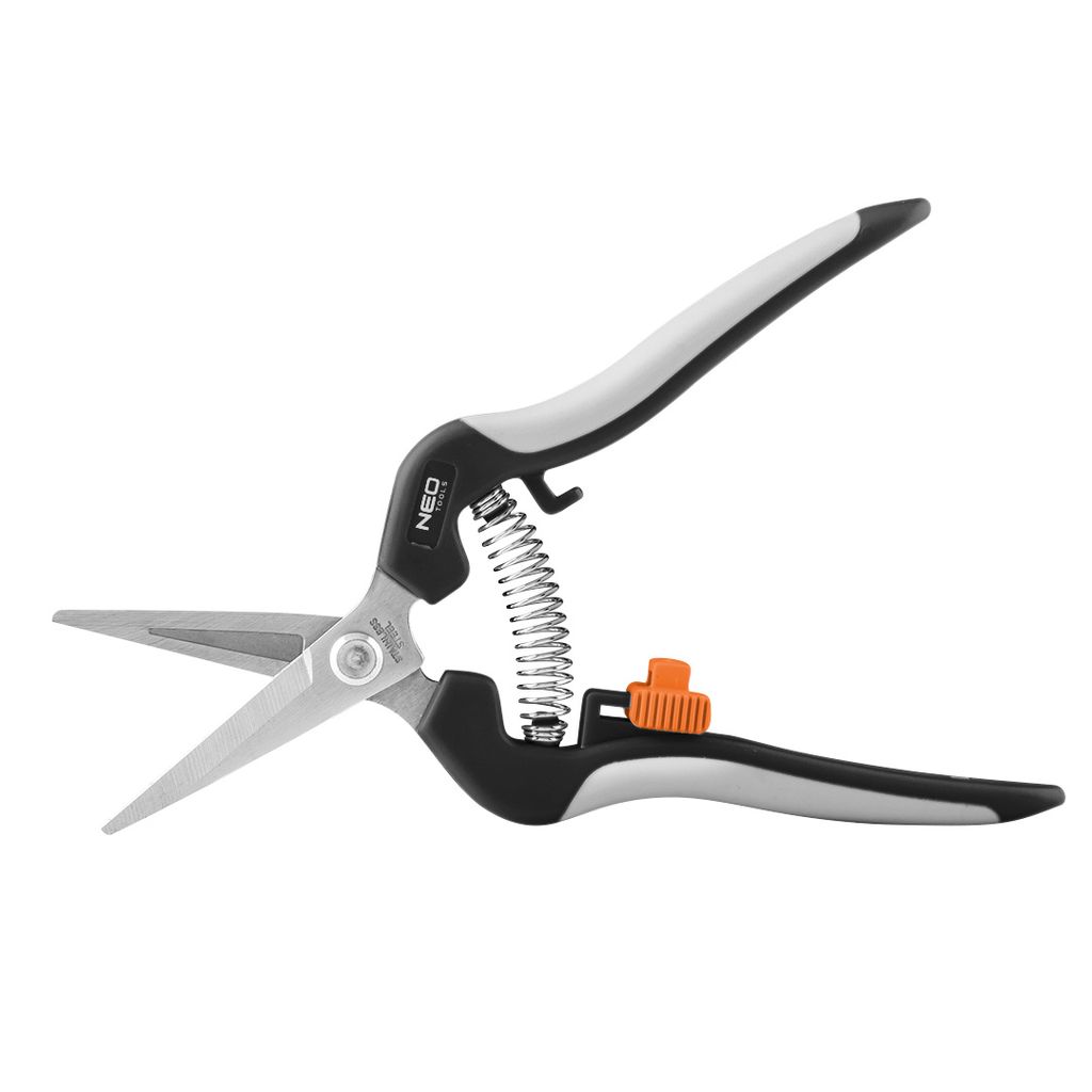 NEO TOOLS Jungtriebschere, Gesamtlänge 185 mm, Klinge aus gehärtetem und vergütetem rostfreiem Stahl, ideal für: Obstblumen, Bonsai, Zimmerpfla...