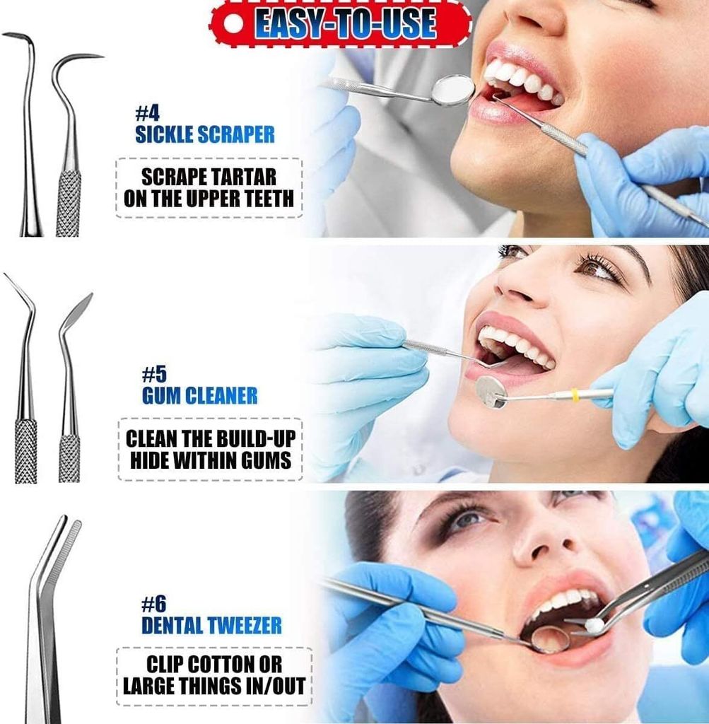 8er Zahnpflege Set,Zahnsteinentferner,Zahnreinigung Produktbild 5