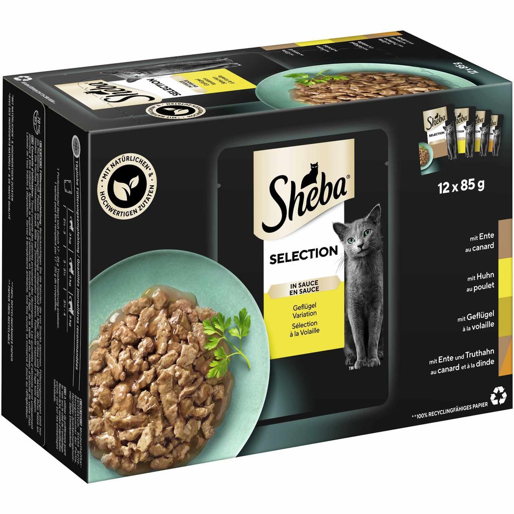 Sheba Beutel 12x 85g - Selection in Sauce - Geflügel Produktbild 