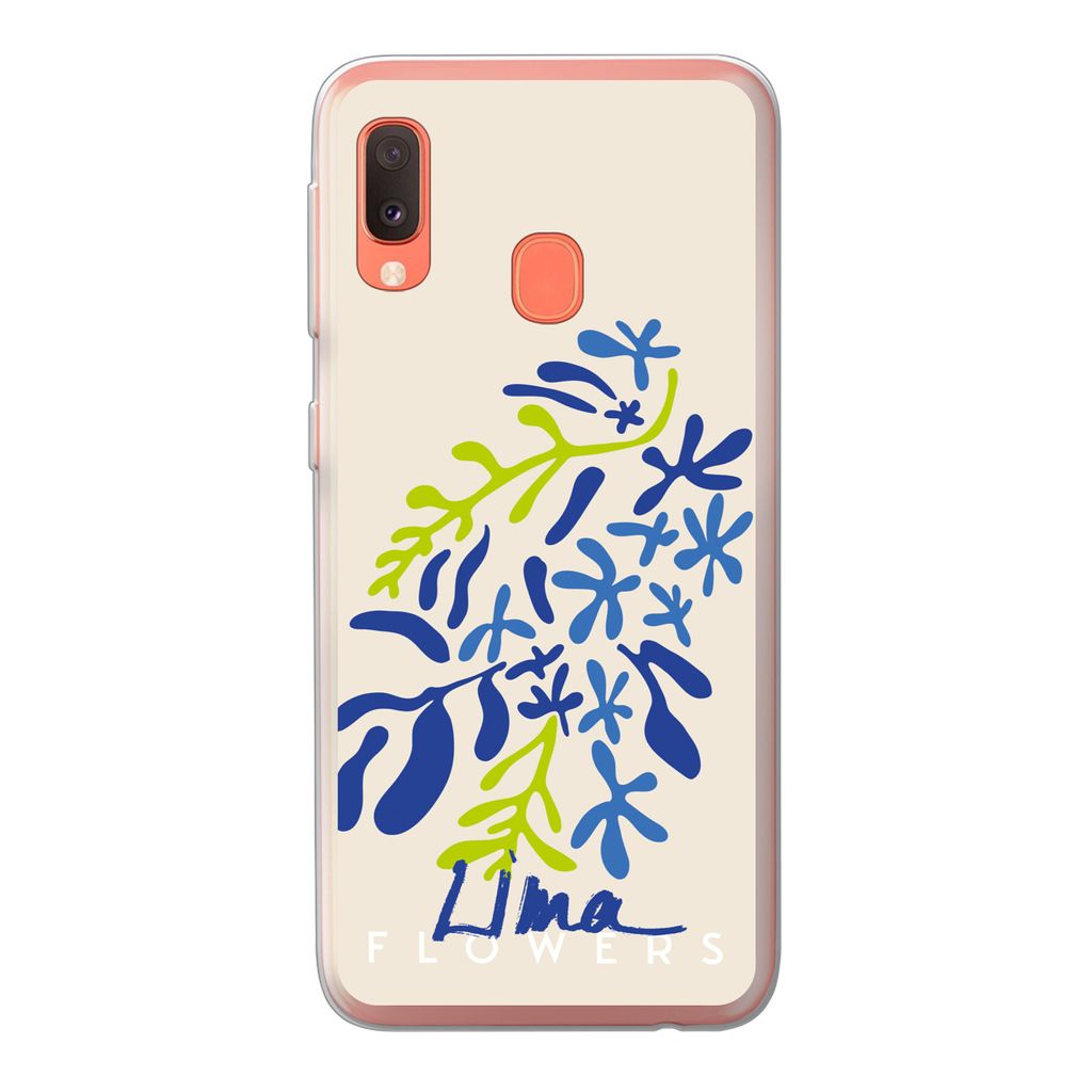 MuchoWow Handyhülle Schutzhülle Hülle für Samsung Galaxy A20e Blume - Blätter - Lima Silikon Softcase Handy Hülle - Abdeckung
