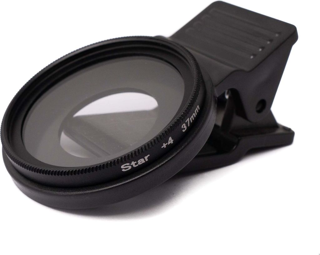 SYSTEM-S Stern Filter 4 Punkt 37 mm Star Light Linse mit Clip für Smartphones in Schwarz