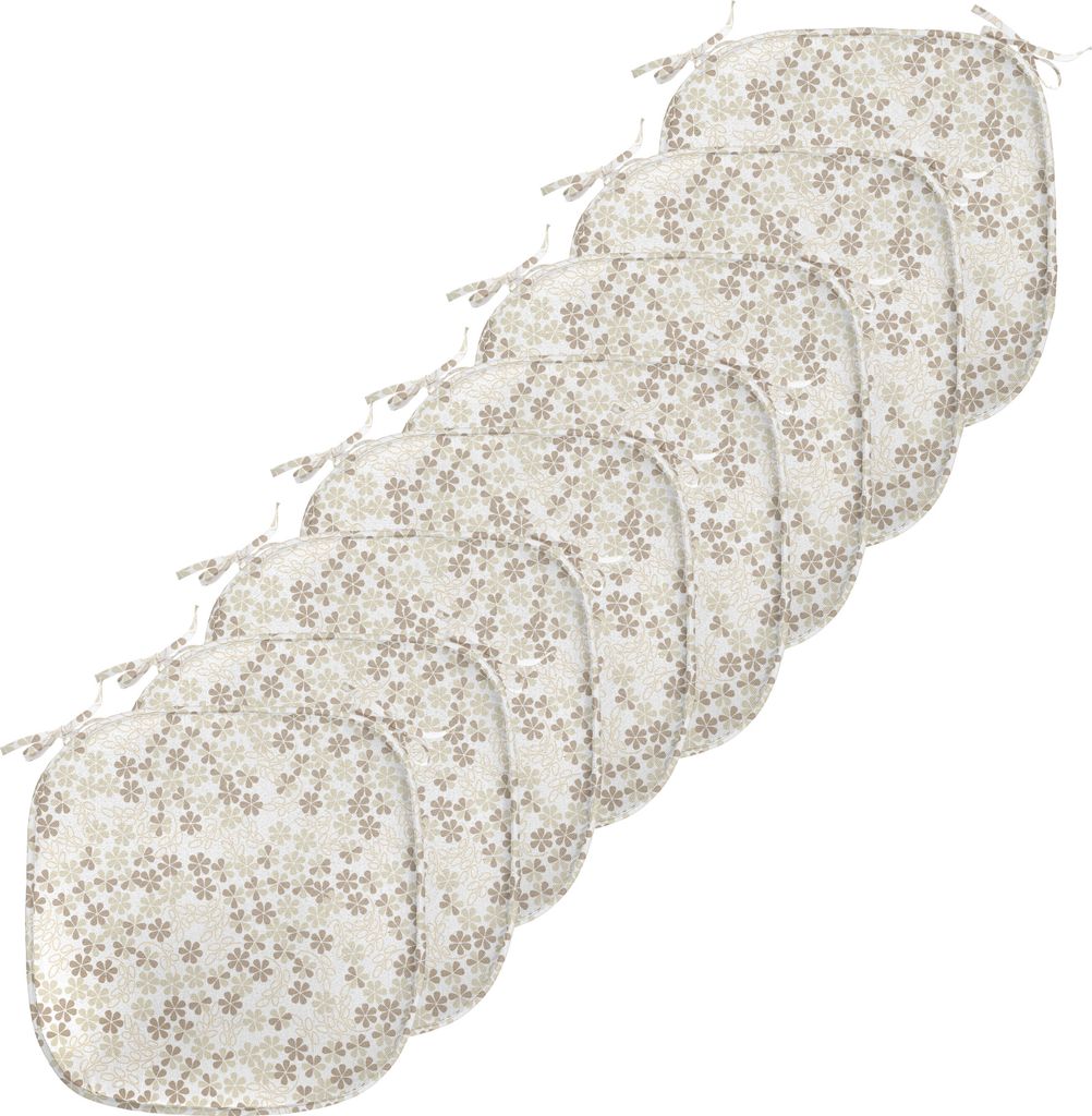 ABAKUHAUS Blume Polster für Esszimmerstühle, Blumen-Blumenstrauß-Blüten, Dekoratives wasserfestes Kissen mit Riemen für Küchensitze, 40 cm x ...