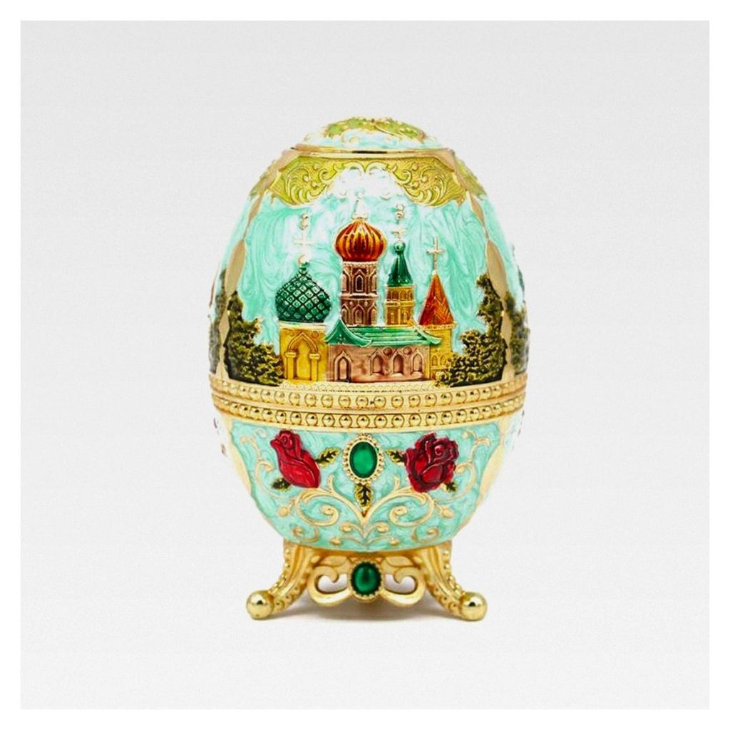 Retro Kreativer Metall Zahnstocherhalter mit Blumenmuster in Eiform, Handpresse Zahnstocherbox, Tragbare Versenkbare Box (Schloss Gold Grün)