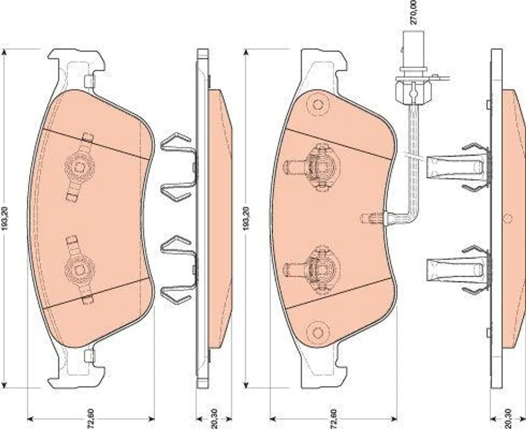 Plaquettes de frein silencieuses TRW GDB1811, longévité OE 4E4698151A