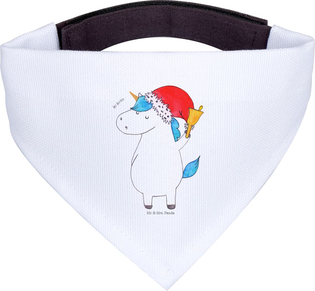 Mr. & Mrs. Panda Hund Halstuch Einhorn Weihnachtsmann - Weiß - Geschenk, Unicorn, Einhörner, Hunde-Halstuch, Hundehalstuch, Hunde, Weihnachten, S...