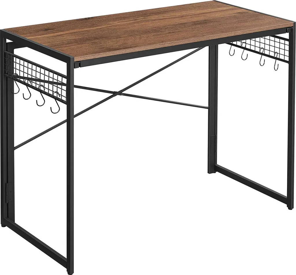 Petite table de bureau pliable avec crochets latéraux pour PC portable