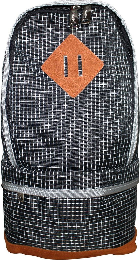 Kleiner Rucksack - Schultertasche - Umhängetasche - schwarz-weiß kariert - Muster 05