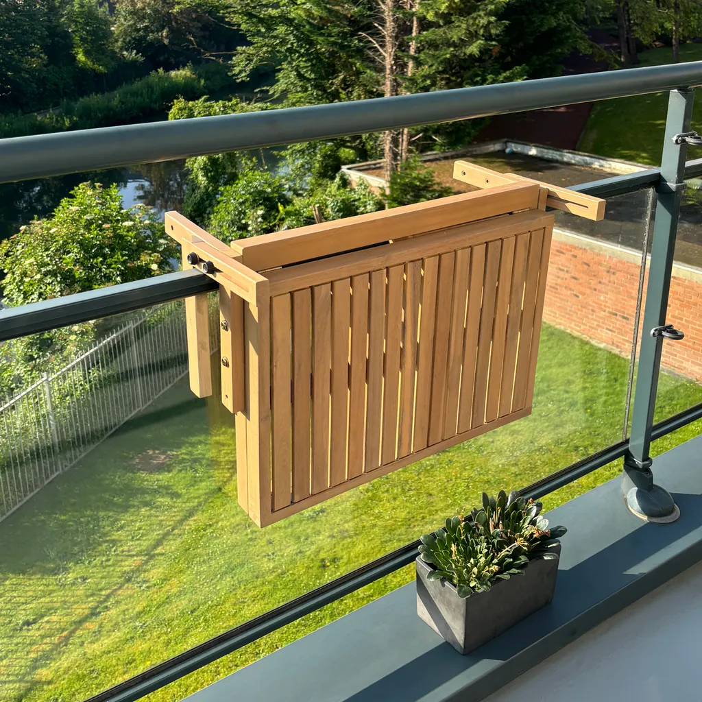 Table de balcon suspendue SUMBA - Solution gain de place sans perçage - 6