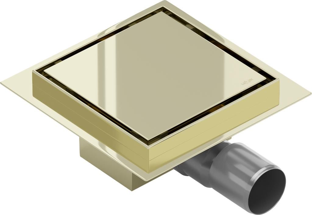 Mexen Flat wpust podłogowy kwadratowy 12 x 12 cm, złoty - Zdjęcie produktu 