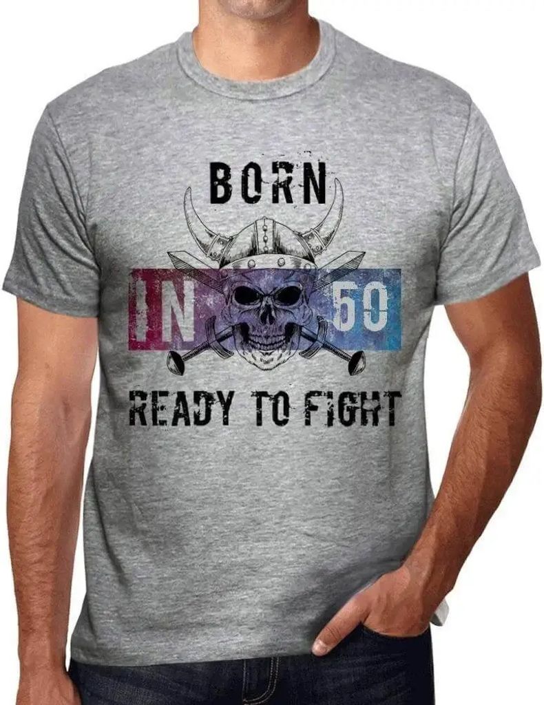 Herren Grafik T-Shirt Geboren in 50 bereit zu kämpfen – Born In 50 Ready To Fight – Geschenk 50. Geburtstag Jahrestag 50 Jahre Jubiläum 50 J...