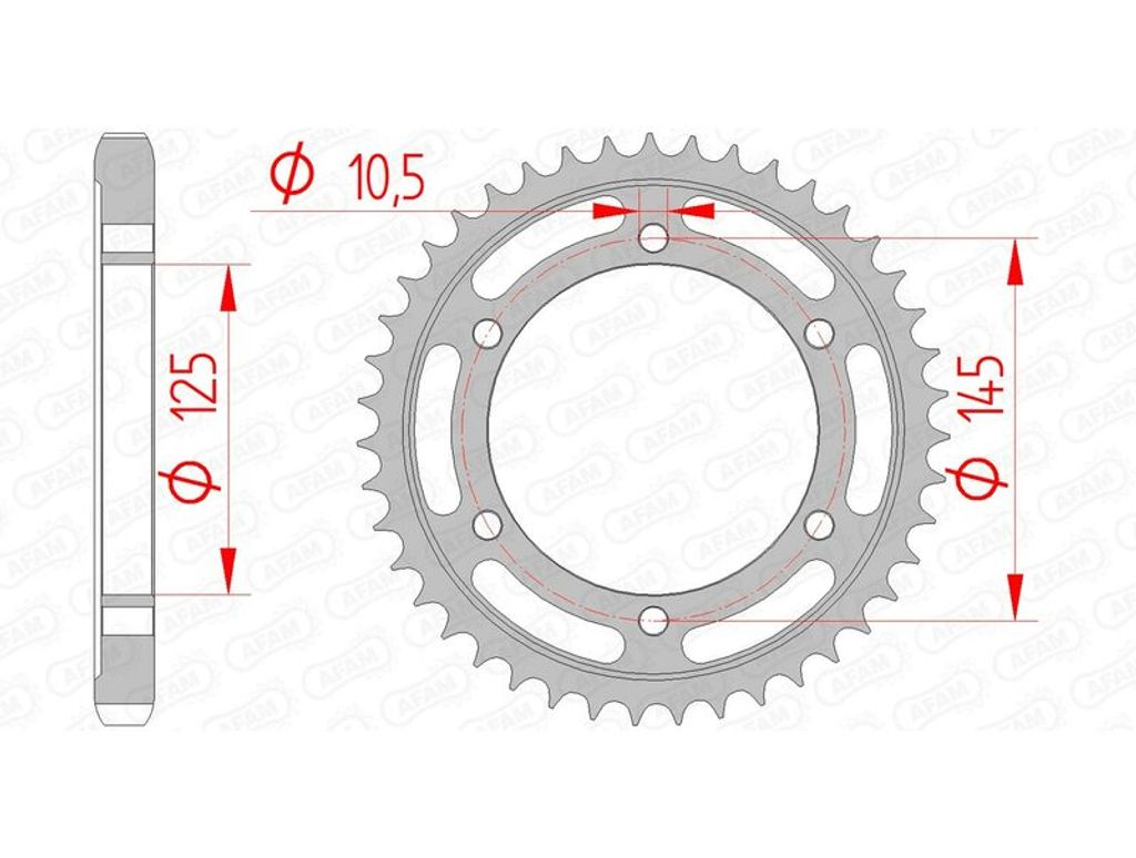 AFAM Kettenrad Stahl Standard - 530