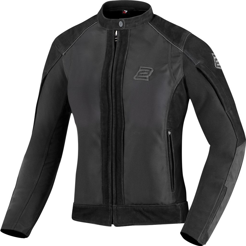 Bogotto Tek-M wasserdichte Damen Motorrad Leder- / Textiljacke, schwarz, 2XL