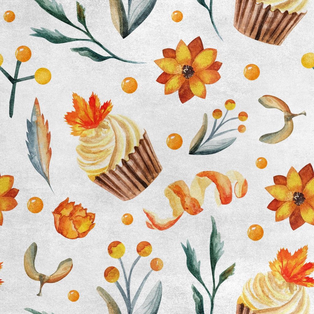 Royal Samt Stoff Polyester Zum Nähen - Motiv Kuchen und Blumen