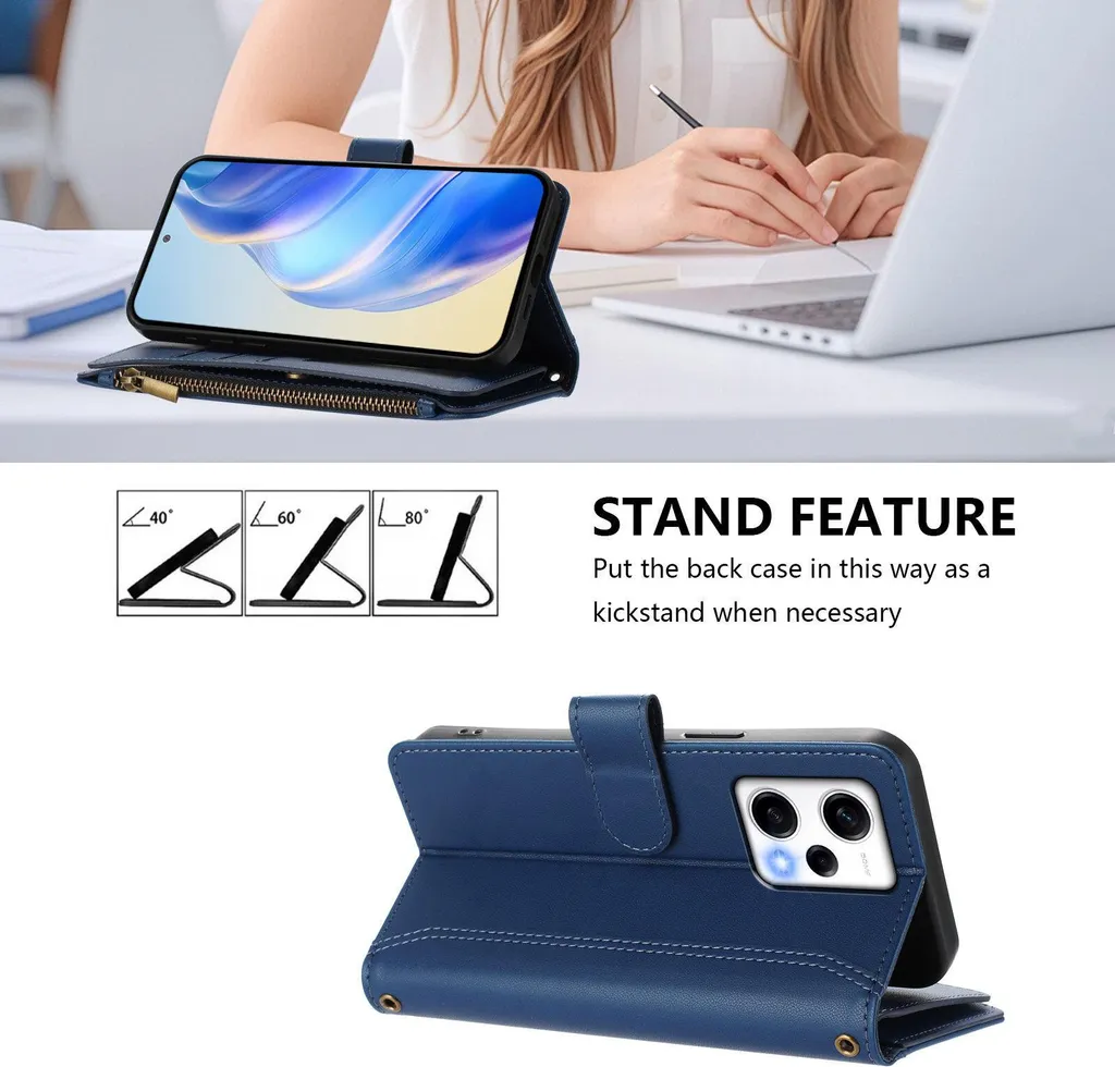 Custodia Portafoglio Blu Chic per Xiaomi Redmi Note 12 Pro Plus - 2