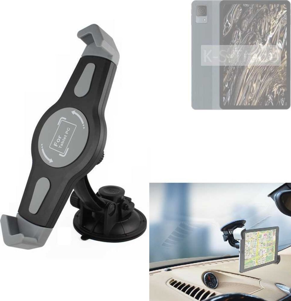 K-S-Trade Scheiben-Halterung für Tablets kompatibel mit Doogee T30 Ultra KFZ Tablet Saugnapf Auto Halterung Windschutzscheibe Holder Halter