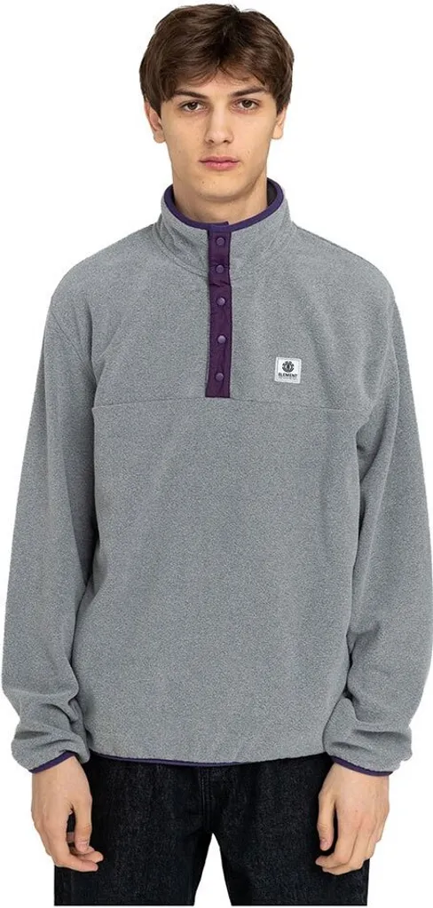 Element Abenaki Fleece Gris M - Polaire à Demi Zip pour Homme Style Outdoor