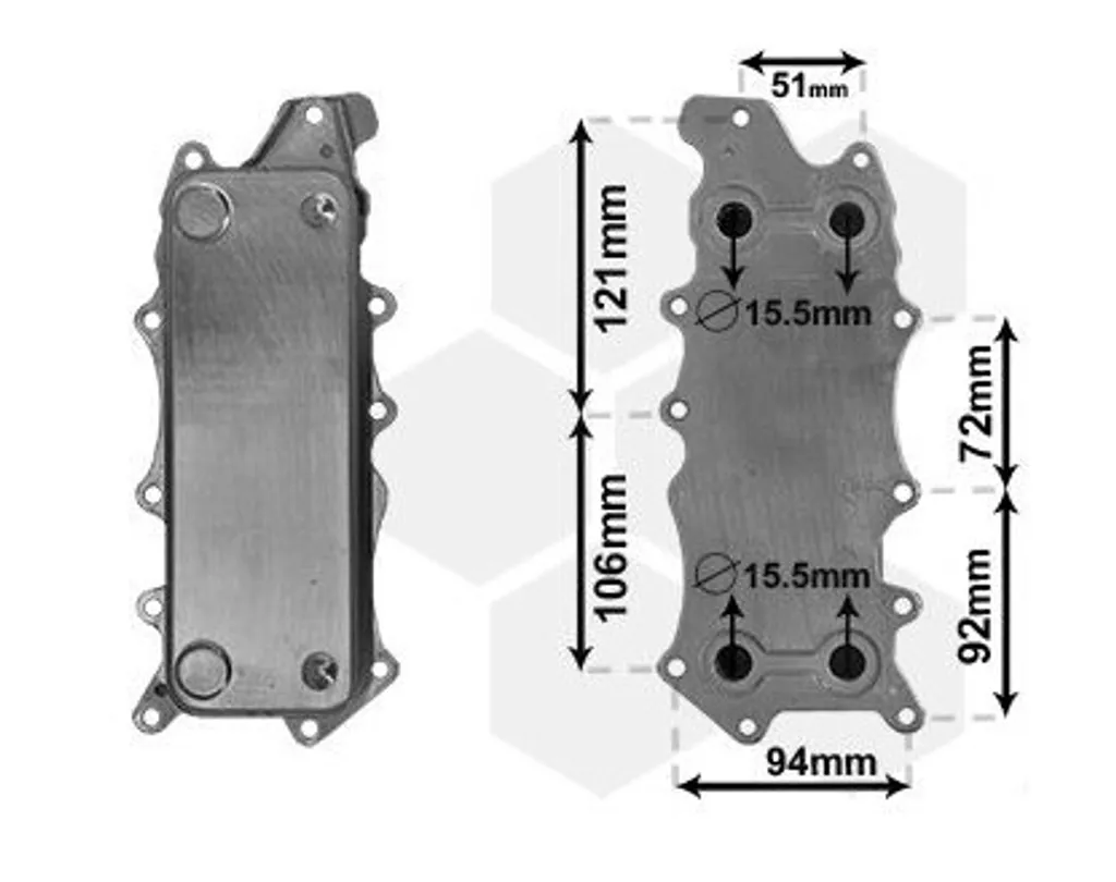 Radiateur d'huile moteur VAN WEZEL compatible MERCEDES-BENZ Sprinter