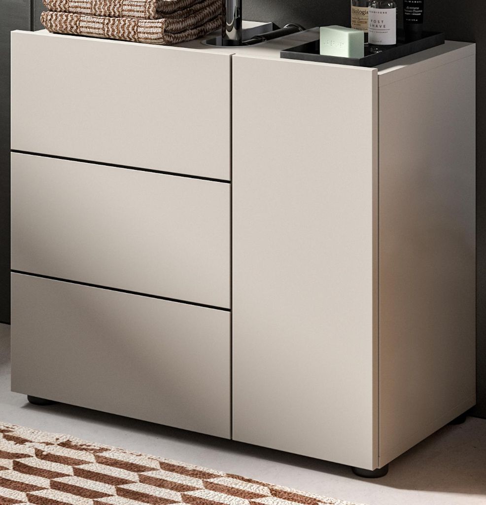 Waschbeckenunterschrank "Larik" in Kaschmir Badezimmer Unterschrank 60 x 56 cm