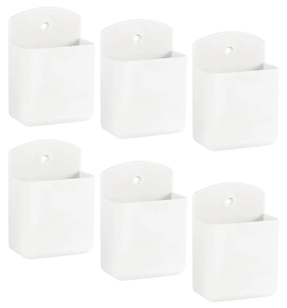 Support télécommande mural blanc lot de 6 pièces avec adhésif robuste