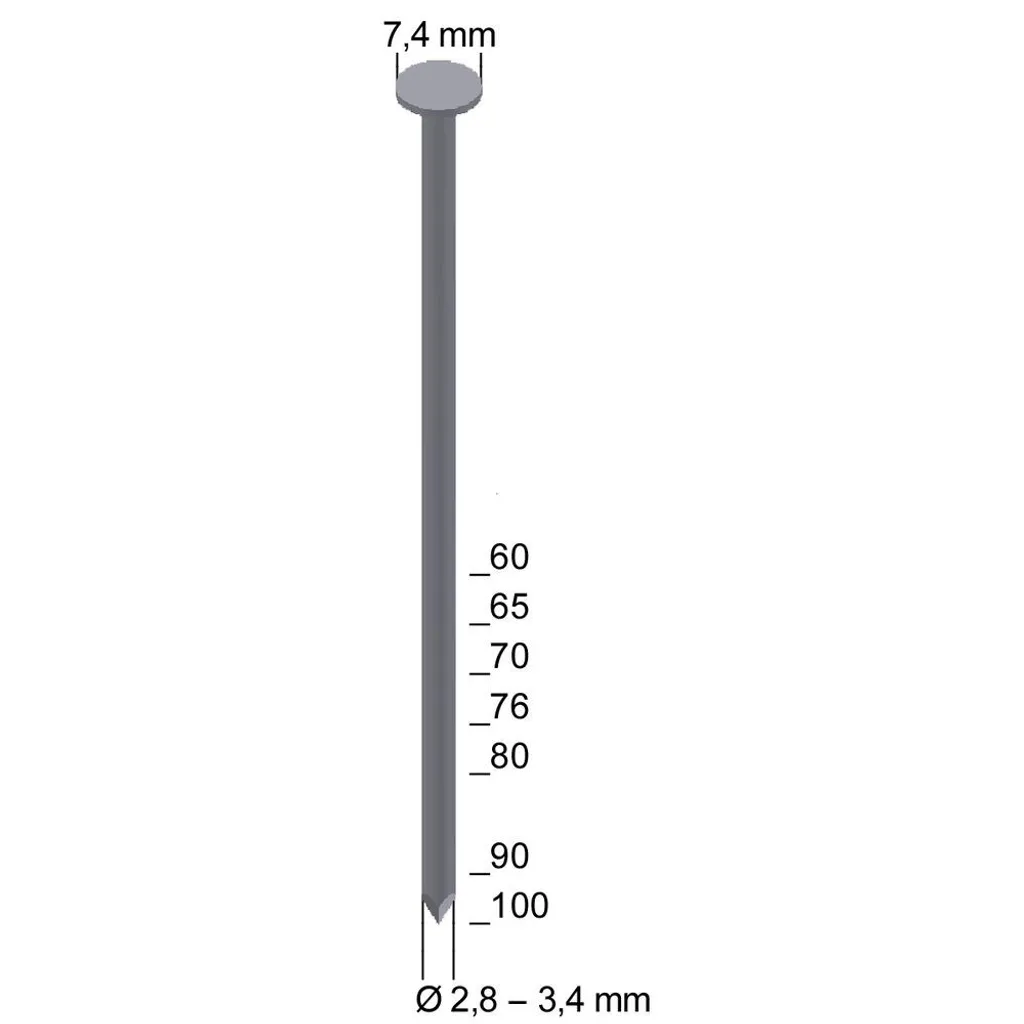 Évitez les blocages avec les clous Prebena RK28/65BK tête ronde 65mm