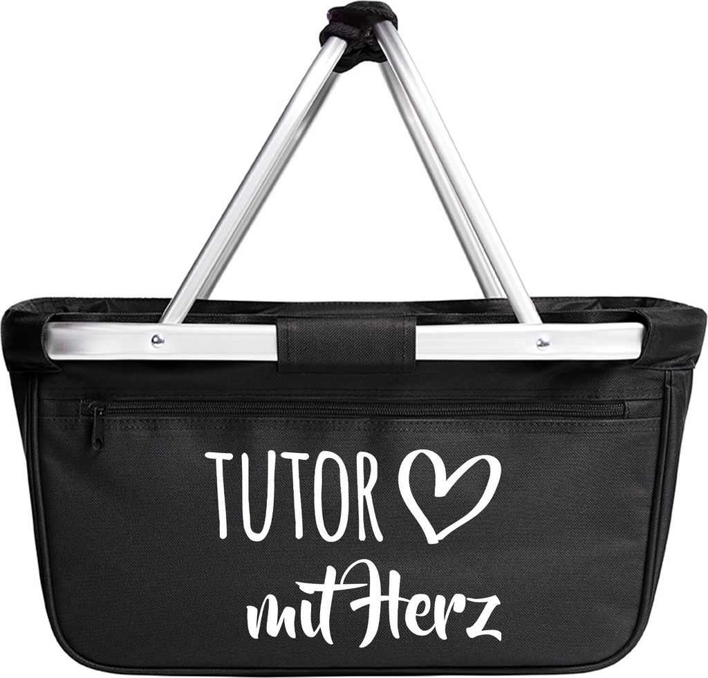 Huuraa Einkaufskorb Tutor mit Herz 20 Liter Black faltbarer Tragekorb Geschenkidee