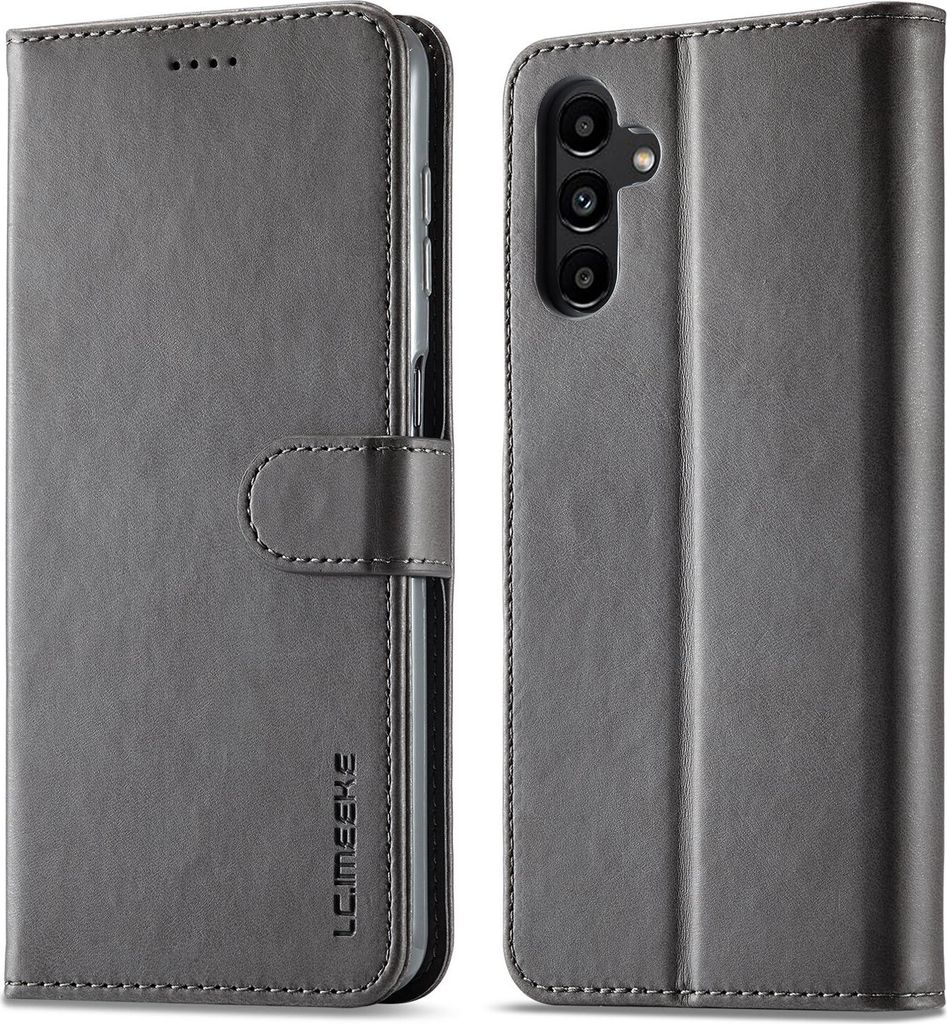Hülle für Samsung Galaxy A55, Klapphüllen Brieftasche Leder Magnetverschluss Ständer Schutzhülle Gris
