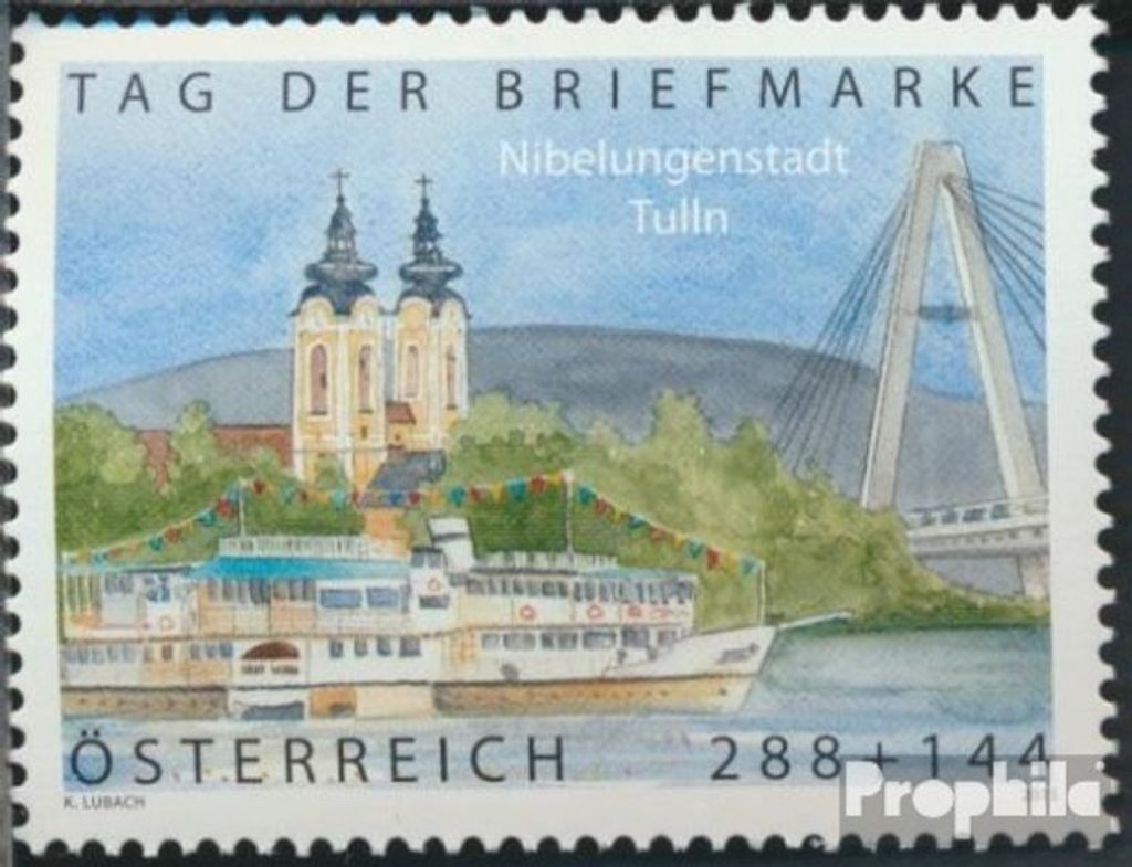 Briefmarken Österreich 2015 Mi 3218 (kompl.Ausg.) postfrisch Tulln mit Raddampfer
