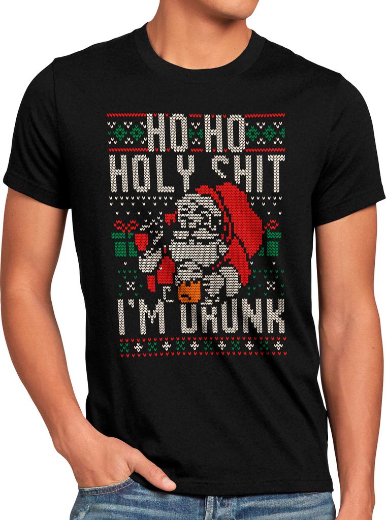 style3 Ho Ho Ho I'm drunk Herren T-Shirt xmas weihnachten weihnachtspullover pulli ugly sweater strick