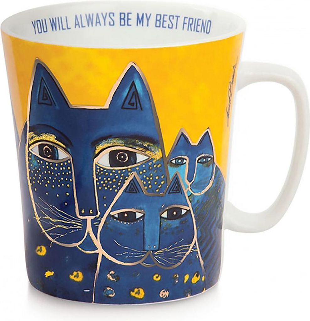 Gilde Tasse / Becher, "Fantastic Felines", Porzellan, mehrfarbig, VE 4, B. 12 cm, H. 10,5 cm, D. 9,5 cm Höhe: 10.50 cm Breite: 12.00 cm Durchmesse...