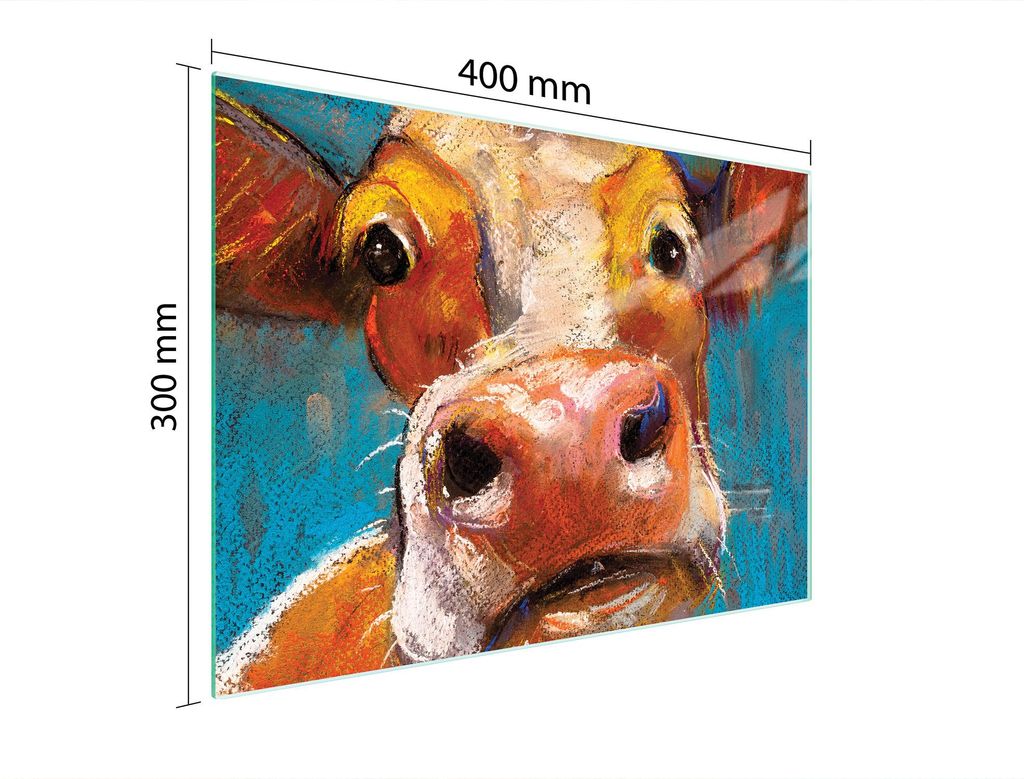 Schneidebrett Herdabdeckplatte Multiglasschneidplatte 40x30 cm Kuh Tier
