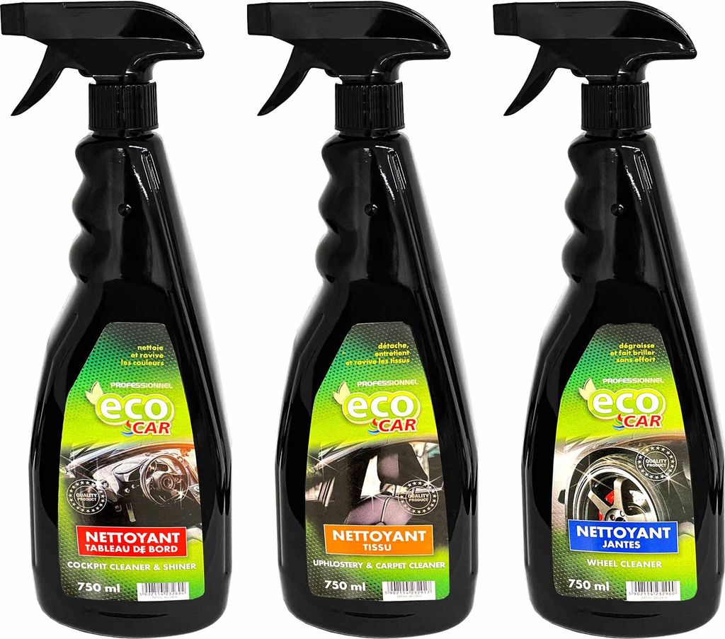 3er Set KFZ Reiniger Cockpit Reiniger Kunststoffreiniger Teppichreiniger Textilreiniger Polsterreiniger Reifenreiniger Felgenreiniger Reifenglanz j...