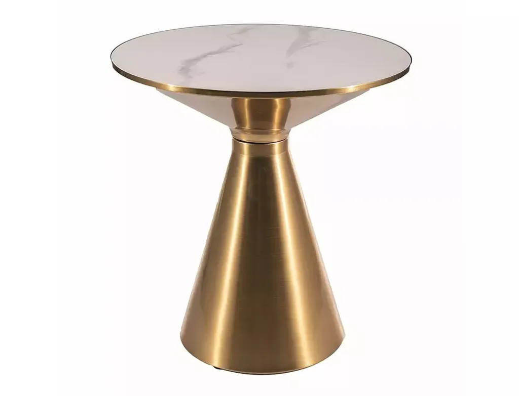 Table basse ARYAN blanc / or : sublimez un salon sombre sans travaux