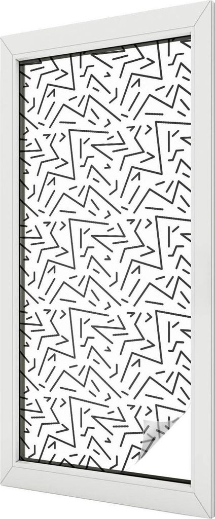 Buntglas Fensterfolie – 116x50 cm – Stained-Glass Design – blickdichte dekorative Sichtschutzfolie – selbstklebend, UV-Schutz – Abstrakte...