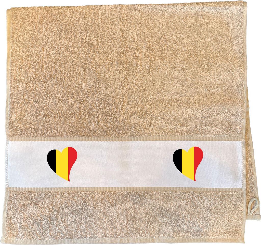 Huuraa Handtuch Belgien Flagge Herz 50x100cm Sand Baumwolle Handtuch Geschenkidee