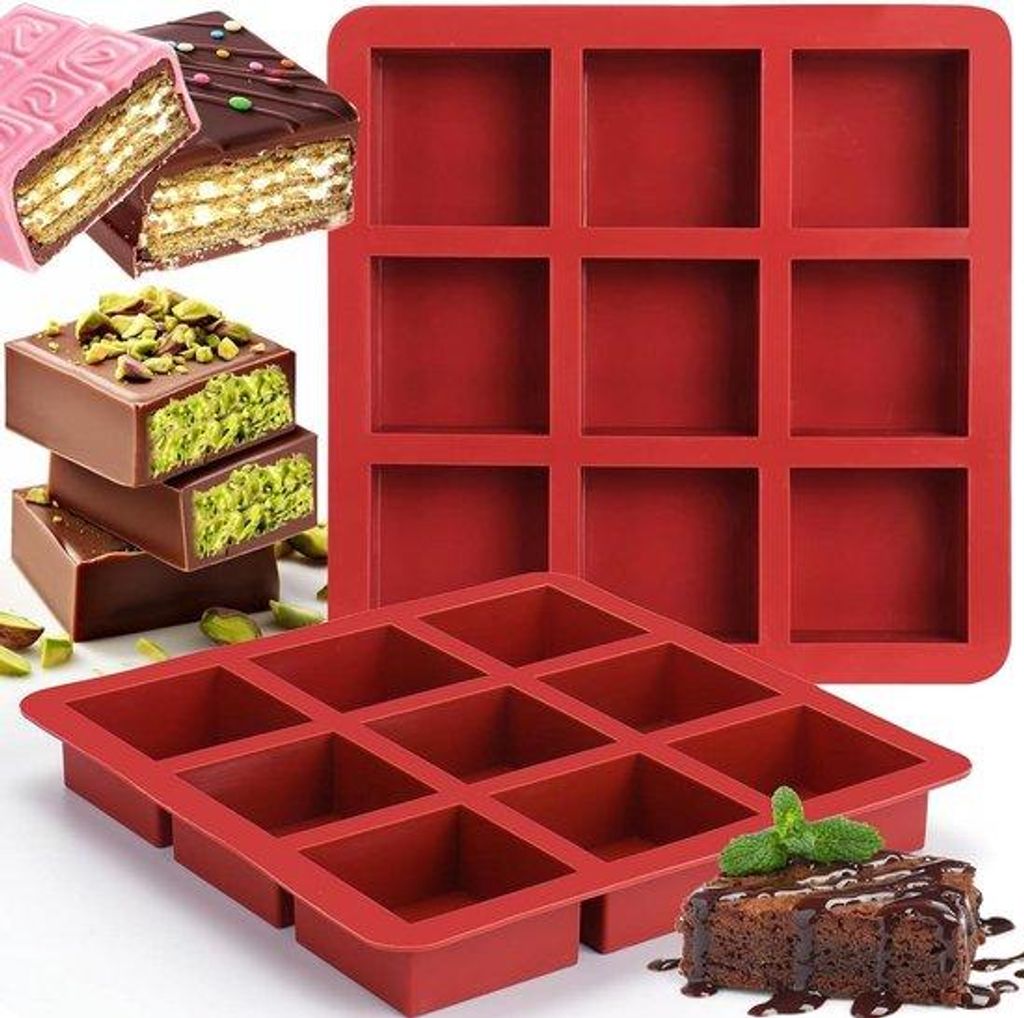 Tiefe Silikon-Chocolade-Form 2er-Set Braun