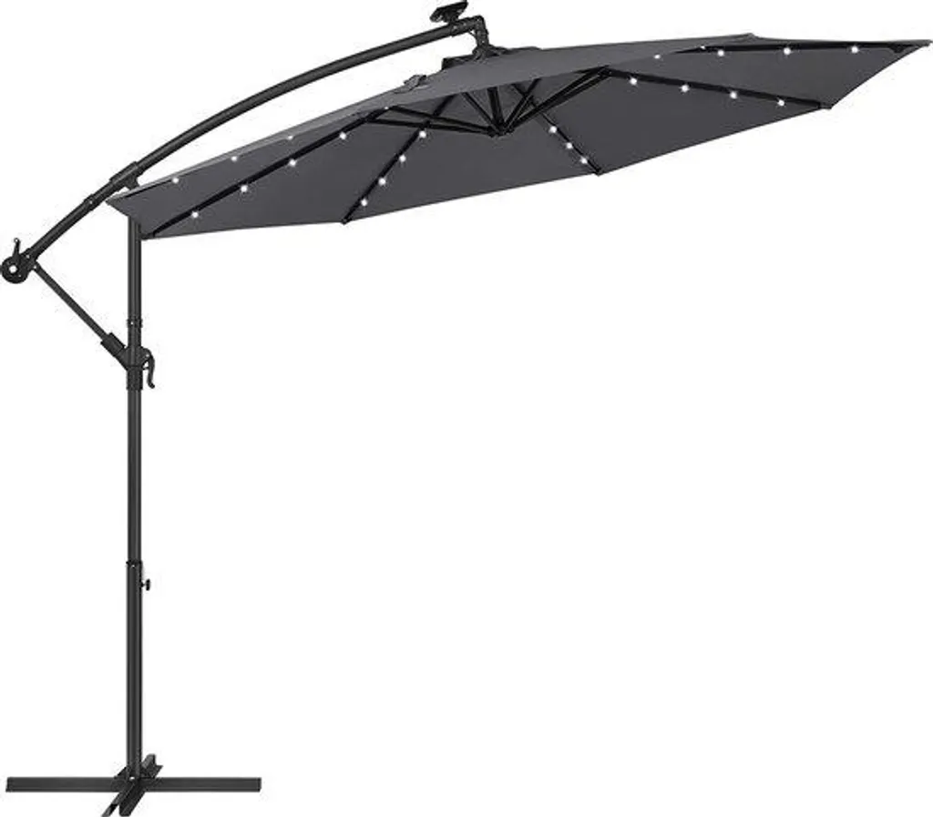 Parasol de Jardin avec LED Intégrées Ø 3m Idéal pour Soirées Terrasse