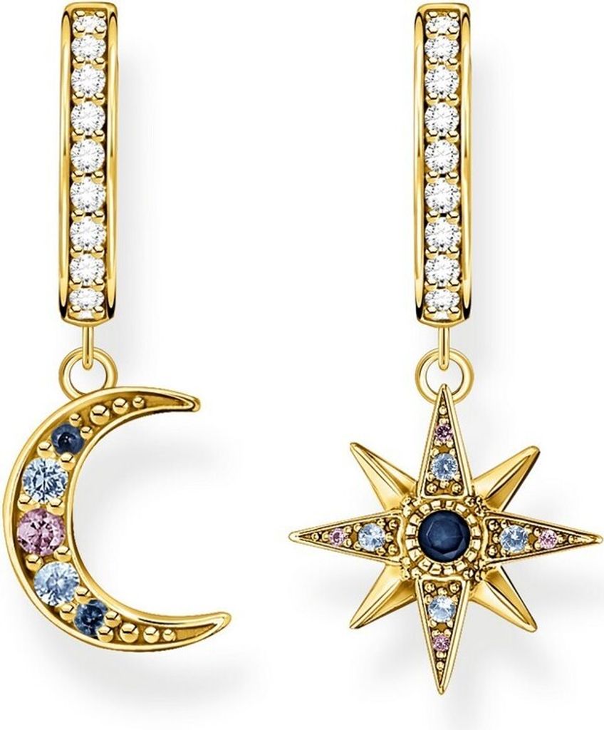 THOMAS SABO Creolen "Mond und Stern" Silber, gelbvergoldet C