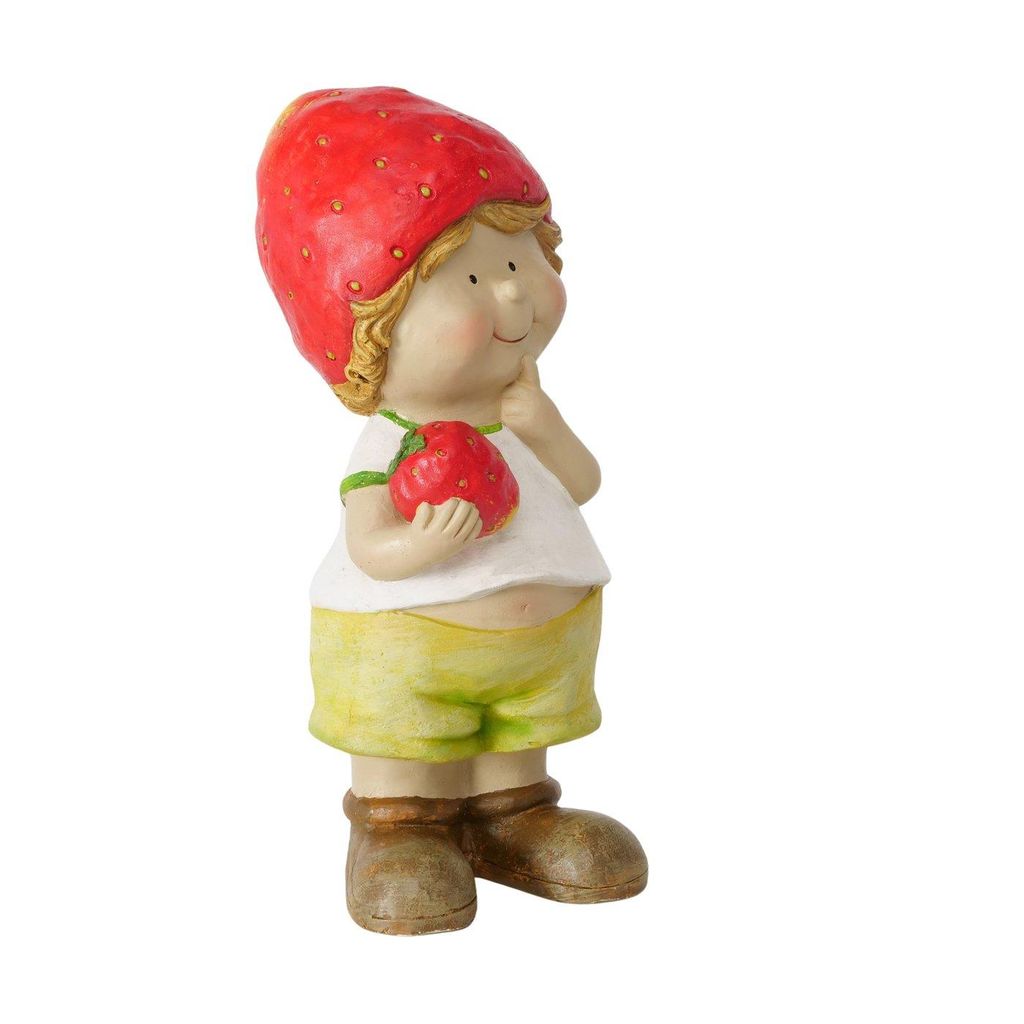 Gartenfigur Emil Erdbeer aus Keramik wetterfest handbemalt Produktbild 