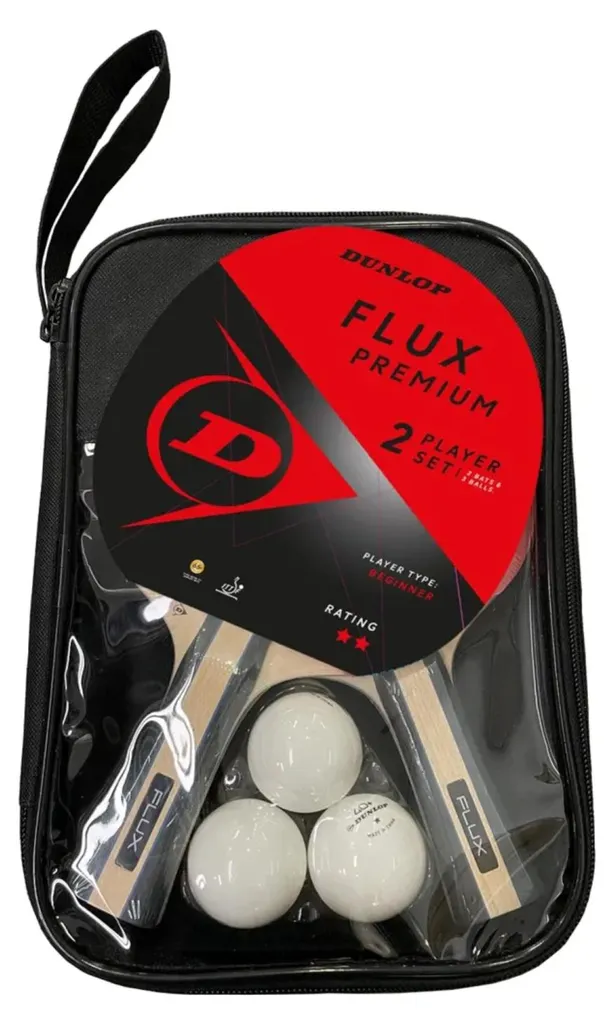 Set de Tennis de Table Dunlop Flux Premium pour Deux Joueurs en Noir