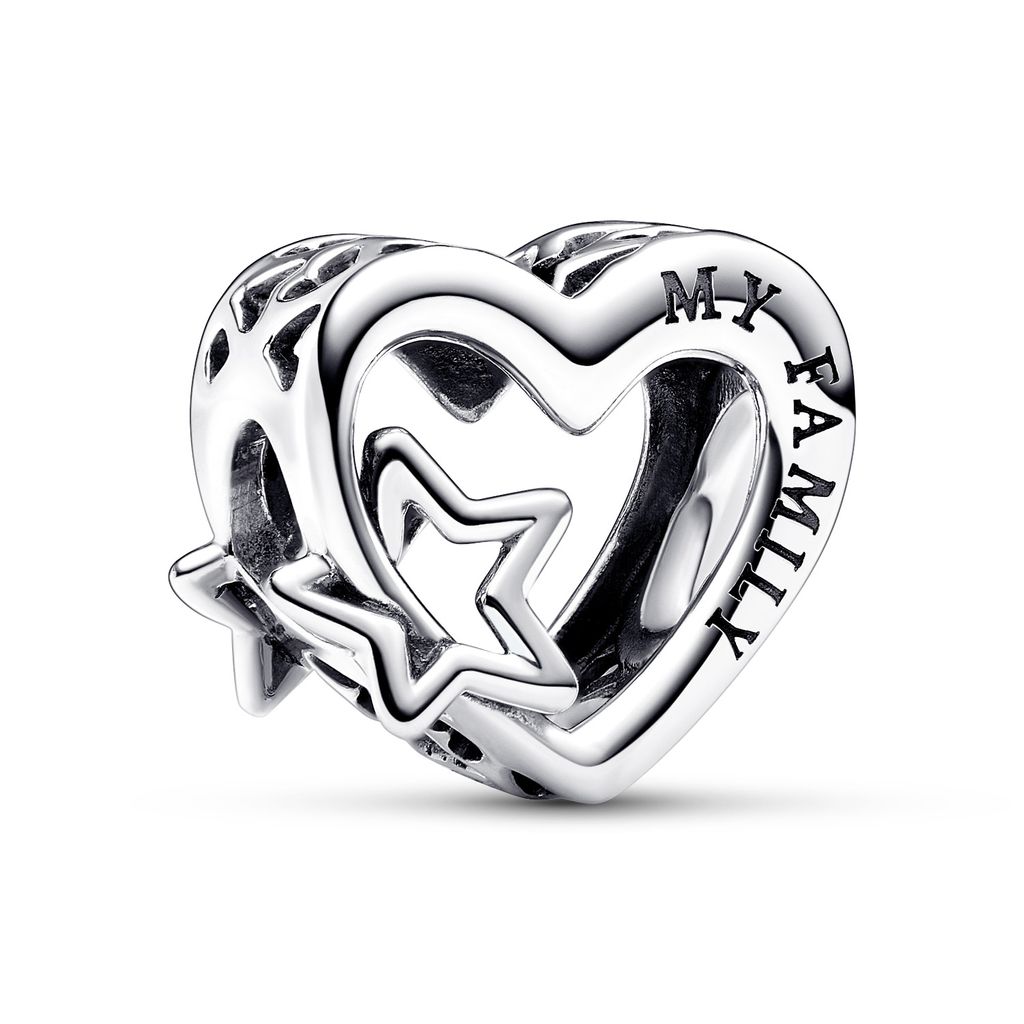 Sterlingsilber Moments Slide-Charm Familie Herz Sterne von PANDORA