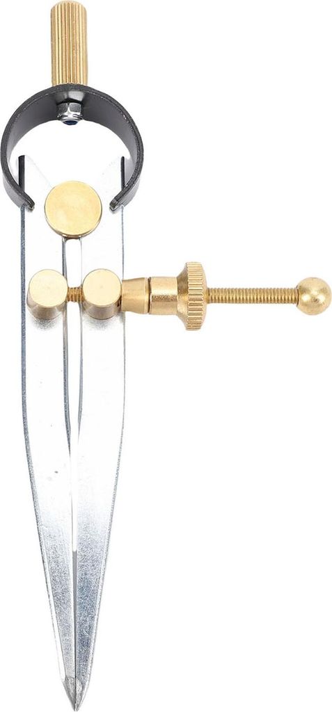 Federflügel-Teiler-Messschieber, verstellbar, abschließbar, 10,2 cm, Stahl, Leder, Kompass, Rille, Zeichenwerkzeug für die Holzbearbeitung, Meta...