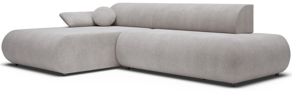 Selsey Armone – Ecksofa mit Schlaffunktion, Chenille, Ottomane links, Hellgrau