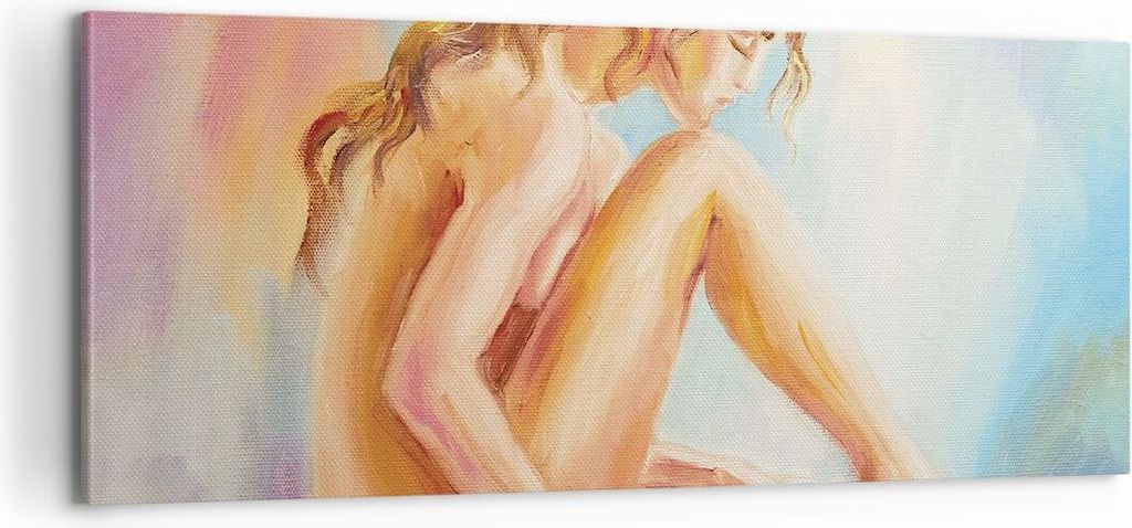 Bild auf Leinwand - Leinwandbild - Einteilig - Frau Nacktheit Abgesehen von - 100x40cm - Wand Bild - Wanddeko - Wandbilder - Leinwanddruck - Bilder...