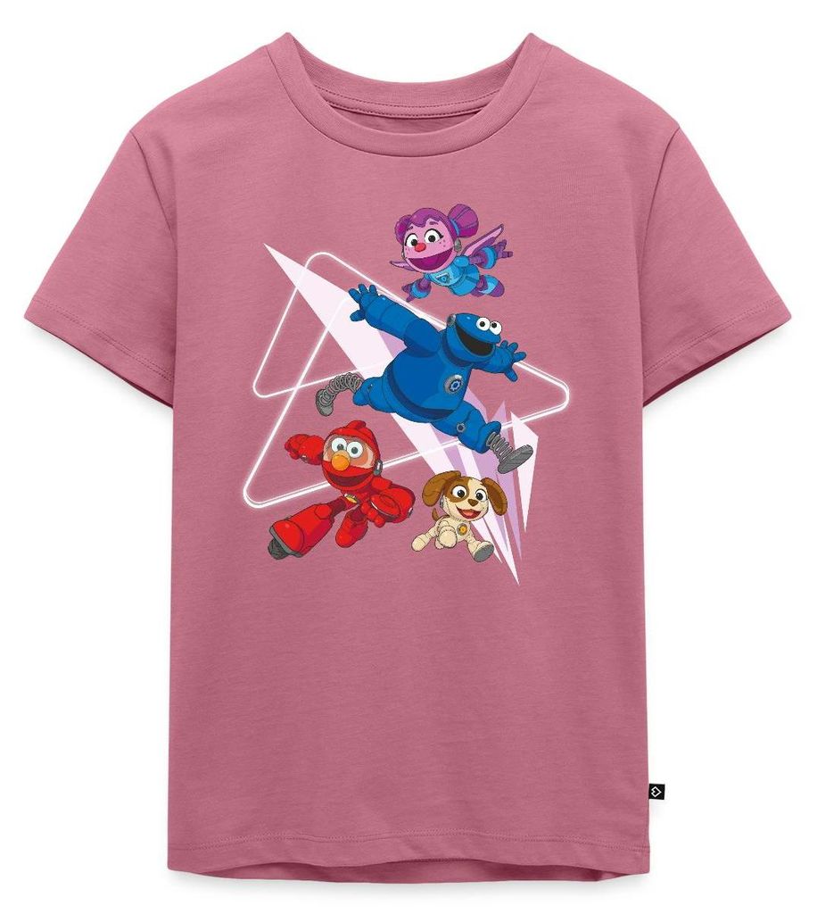 Spreadshirt Mecha Builders Elmo Cookie Und Abby Kinderhelden Design Kinder Premium T-Shirt, 110/116 (4 Jahre), Mauve