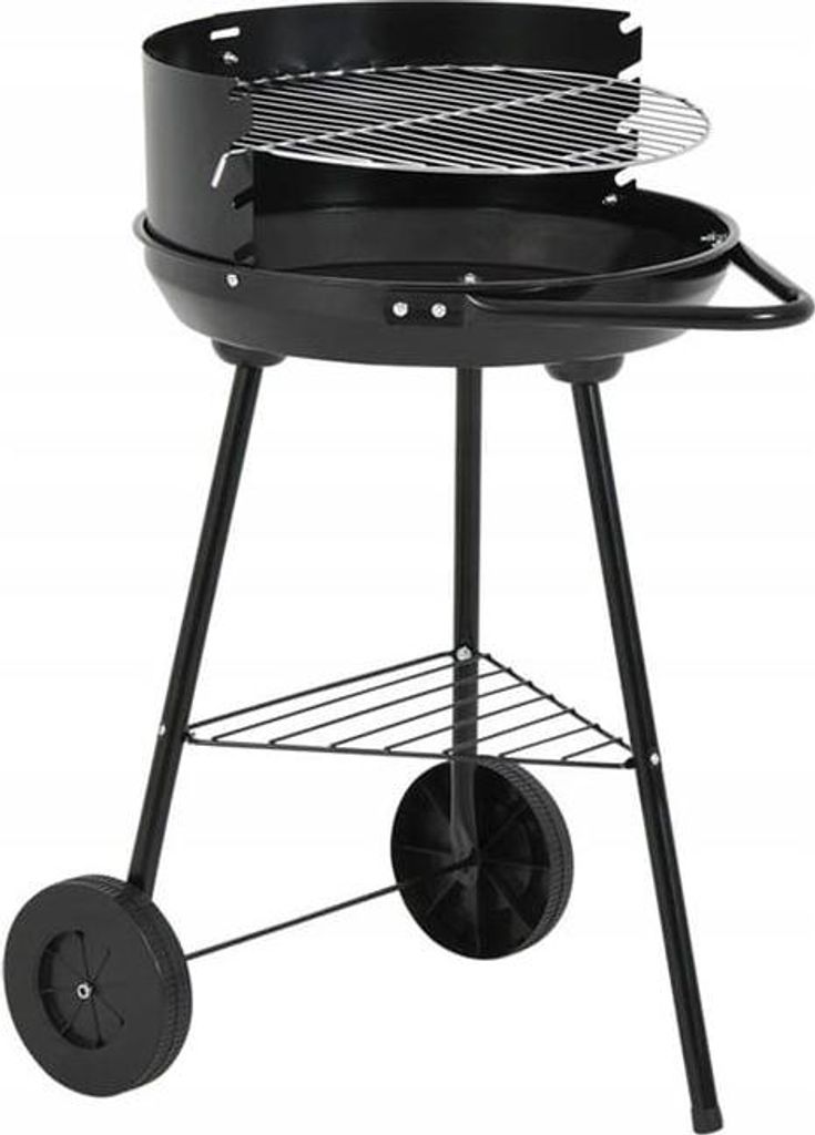 Barbecue mobile semi-ouvert au charbon de bois en acier Image du produit 