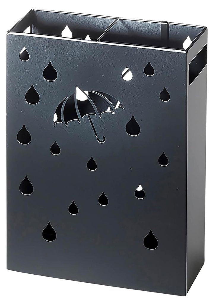 Regenschirmständer aus Metall mit Ausstanzungen - schwarz